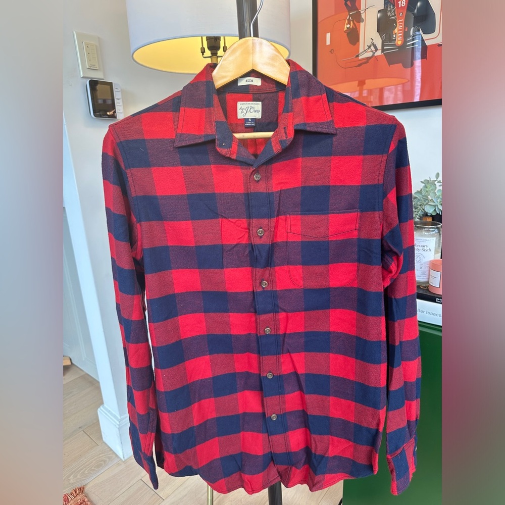 JCrew Mens Flannel - Slim Small